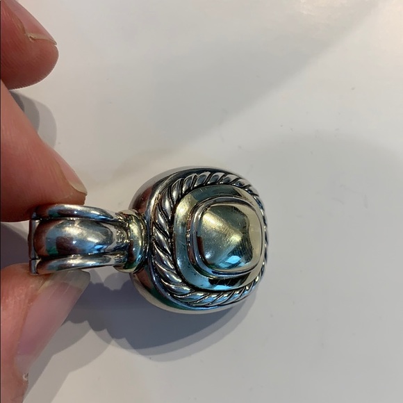 David Yurman Sterling 14 K gold dome pendant enhancer - Picture 7 of 9